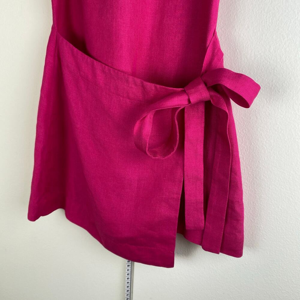 Bondi Born Martinique Linen Mini Dress Fuchsia Pink Wrap XS - Picture 9 of 16